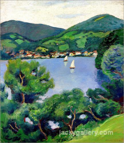 View of Lake Tegern, August Macke painting
